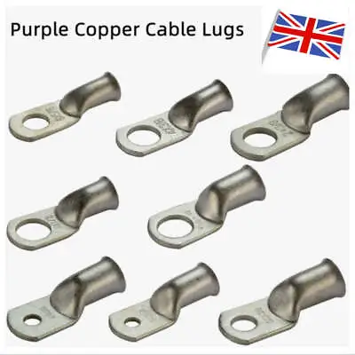 £6.59 • Buy 8-4/0 AWG Tinned Copper Cable Lugs Ring Terminals Welding Battery Ends