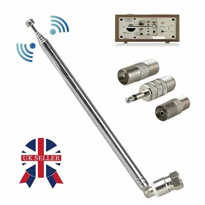 Simple Screw On Installation Mini System UK Telescopic DAB FM Radio Antenna • £9.44