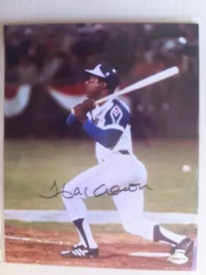 Signed Hank Aaron 8x10 Color Photo W/coa= • $19.99
