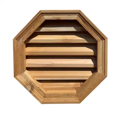 Wood Louver Gable Vent Octagon Shape Cedar Attic Siding Ventilation NEW • $61.24