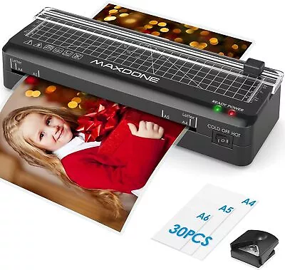 A4 Laminator Machine Hot&Cold Mode A4 A5 A6 With 30 Pouches For Office School • £25.91