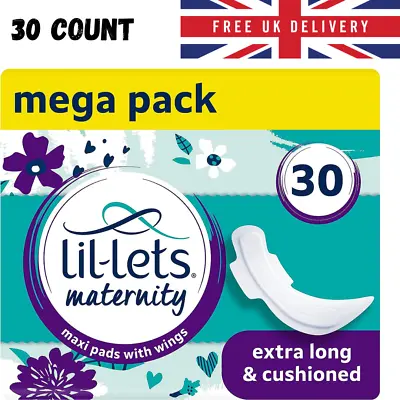 Maternity Pads 30 X Extra Long Maxi Thick Pads With Wings 3 Packs Of 10 Pads Uk • £8.99