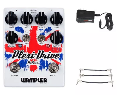 Wampler Plexi-Drive British Overdrive + Gator 9V Power Combo & 3 Patch Cables • $239.97