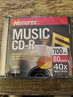 Memorex Music CD-R Recordable Compact Discs 40X 700MB 80 Minutes Slim Jewel Case • $3