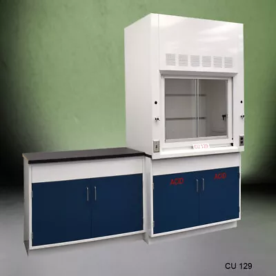 4' Fisher American Fume Hood W/ ACID Storage &4' Laboratory Sink Cabinet /E1-588 • $10010