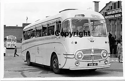 Wallace Arnold WA VUB40 VUB 40 AEC Reliance Plaxton Coach B&W Bus Photo • £1.10