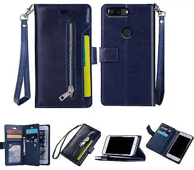 $11.50 • Buy Oneplus 5T Multifunction Wallet Case 9 Card Slots Front Pocket Zipper
