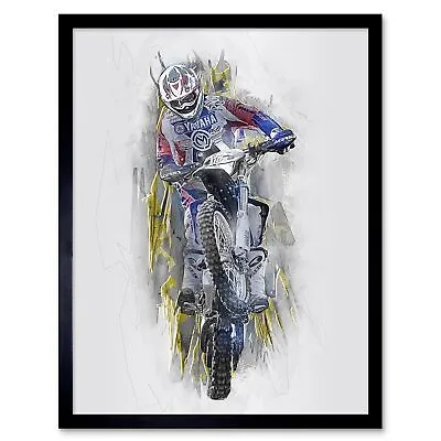 $13.90 • Buy Dirt Bike Motocross Sport Graphic 12X16 Inch Framed Art Print