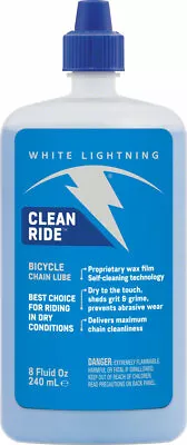 White Lightning Clean Ride Bike Chain Wax Lube - 8 Fl Oz Drip • $19.58