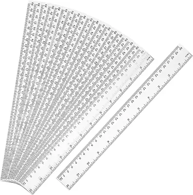 20 Pack Clear Plastic Ruler 12 Inch Straight Ruler Flexible Ruler With Inches An • $12.55