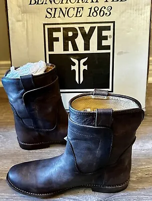New Frye Paige Short Slate Leather Riding Boots Size 6.5 M • $65