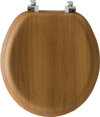 Mayfair 9601CP378 Toilet Seat Round Wood Veneer Natural Oak • $49.92