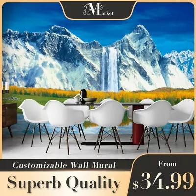 Lakeside Animals Nature Mountain 3D Wall Mural Designer Wallpaper Murals • $22.83