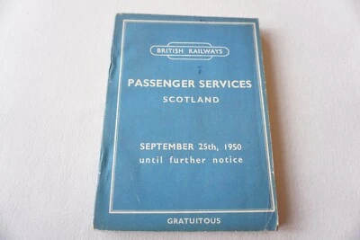 £22.99 • Buy Sept 1950 Passenger Railway Timetable Scotland Scottish Region