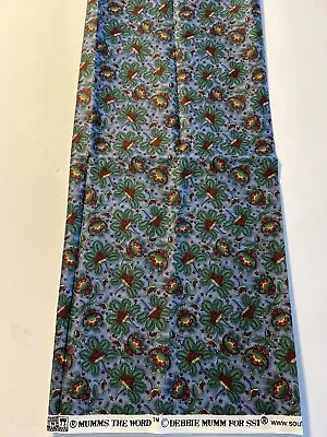 1 Yard VTG Blue Floral Fabric Mumms The Word Debbie Mumm SSI 44” Wide • $15