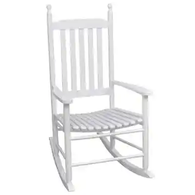 Wood Rocking Chair White Curved  Z5N6 • £212.99