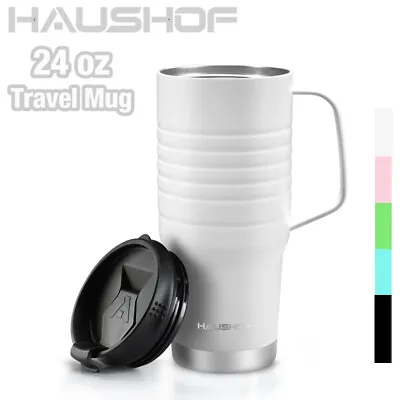 HAUSHOF 24oz Double Wall Travel Mug Vacuum Insulated Leak-proof Water Travel Mug • $23.99