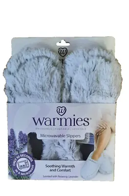 Warmies Microwavable Slippers No Slip Lavender Scent  Sz 6-10 Light Gray- NIB • $16