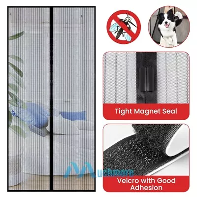 Magnetic Screen Mesh Door Curtain Heavy Duty Mosquito Net Bug Hands Free 39x83'' • $12.89