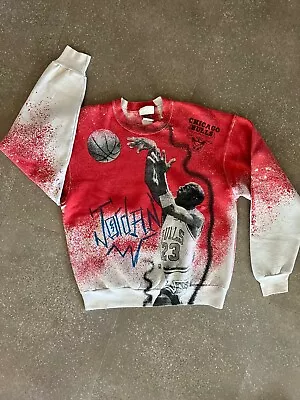 90s Rare VTG Michael Jordan Magic Johnson T’s Crewneck Sweatshirt Bulls NBA XL • $169.98