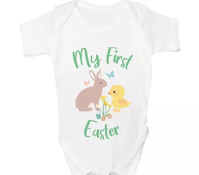 My First Easter Baby Grow 1st Bunny Chick Bodysuit Vest Babygrow Gift • £6.99