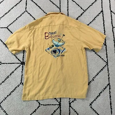 Tommy Bahama Shirt Adult Medium Yellow Bar None Martini Glass Short Sleeve • $15.20