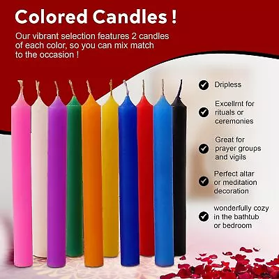  Spell Candles Unscented Assorted Colored Candles Mini Taper 4 Inch Tall • $10.99