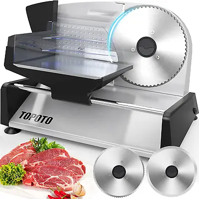 Meat Slicer  Meat Slicer Machine Home Use 2 7.5  Blades 0-15Mm Adjustable Thickn • $107.99