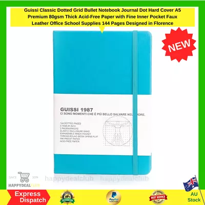 New Guissi Classic Dotted Grid Bullet Notebook Journal Dot Hard Cover A5 Premium • $21.99