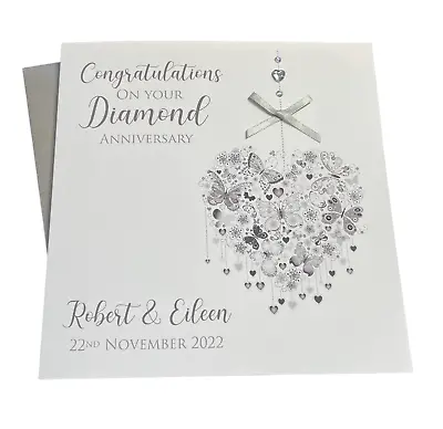 £3.99 • Buy Personalised Handmade Diamond / 60th Wedding Anniversary Card