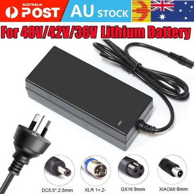 $16.99 • Buy 48V 42V 36V 2A Lithium Battery Power Charger For Xiaomi Electric Scooter Bicycle