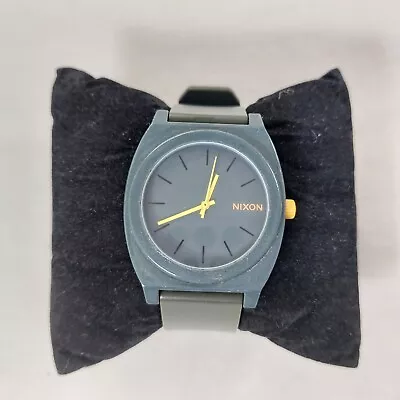 Nixon Minimal Watch The Time Teller Green Grey Polycarbonate Unisex Quartz Works • £29.95