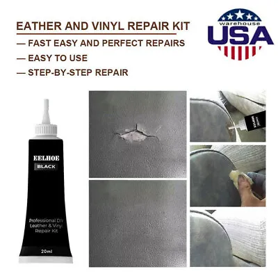 No Heat Liquid Repair & Vinyl Repair Kit Fix Car Sofa Holes Burn Rip Gouges Ge • $6.95