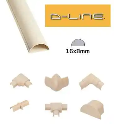 D-Line 16mm X 8mm Magnolia Micro Trunking PVC Cable Management Hide Cover • £2.59
