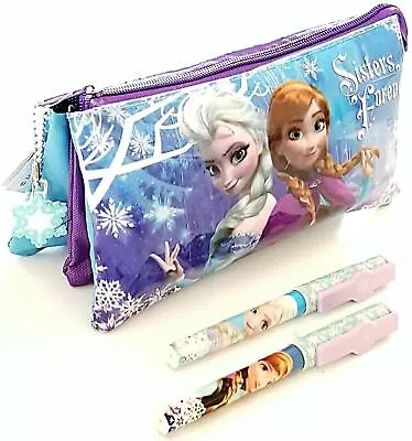 Frozen Pencil Case Multi Pocket Plus Anna + Elsa Pens • £6.50