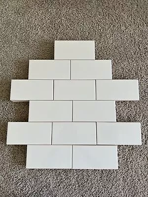 Emser Tile Smooth/Flat White Gloss Ceramic Subway Tile - 3x6” - Set Of 60 Indiv. • $17.95