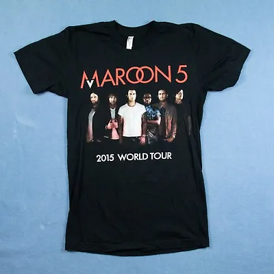 Maroon 5 2015 World Tour American Apparel T-Shirt Size S Black USA • $14.99