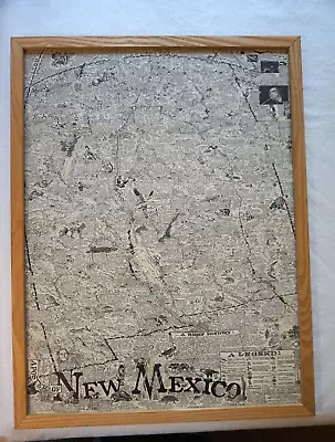 Vintage New Mexico History Cartoon Poster Map In Frame • $38.50