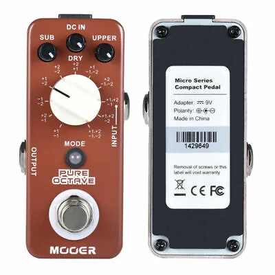 MOOER PURE 11 Effects Polyphonic Octave Electric Guitar Effects Pedal Distortion • $59.99