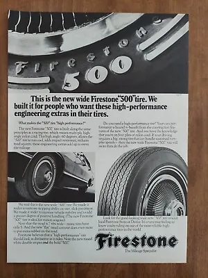 Firestone 500 1970 Vintage Print Ad High Performance Whitewall Tires • $7.99