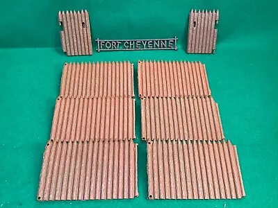 Vintage Superior T. Cohn Tin Fort Cheyenne Front Gate Doors & Wall Sections Sign • $20