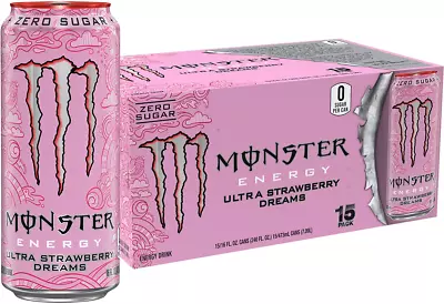 Monster Energy Ultra Strawberry Dreams Sugar Free Energy Drink 16 Ounce (Pack  • $41.30