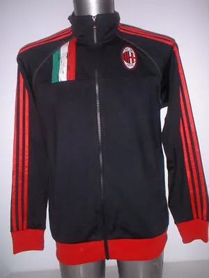 AC Milan Zip Jacket Adidas Training Adult Medium Football Shirt Top Italy • £37.99