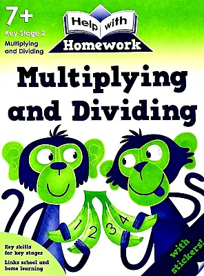 Kids Age 7+ Maths Book Multiplying Dividing Homework Stickers Fast Free Post New • £3.98