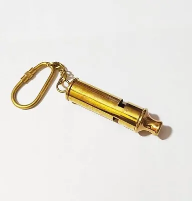 Brass Key Chain- Collectible Marine Nautical Whistle-key-chain • $12.88