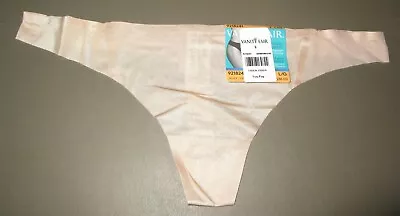VANITY FAIR~L 7~9218241~Damask Neutral Nearly Invisible Thong Panty • $7.99