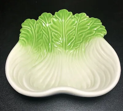 Vintage Ceramic Lettuce Leaf Serving Bowl Cabbage Candy Dish Made In Japan • $14.99