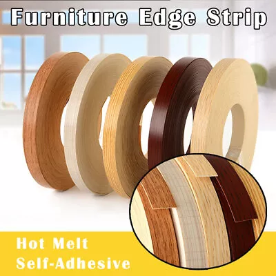 10M Hot Melt Protector Tape Pre-Glued Iron On Melamine PVC Furniture Edge Strip • £16.13