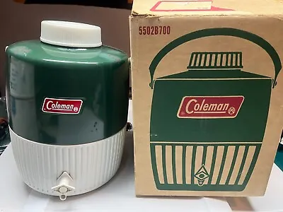 $31 • Buy Vintage Coleman Green 2 Gallon Water Jug & Cup With Original Box