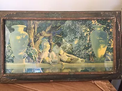 Vintage Antique 1918 MAXFIELD PARRISH Print The Garden Of Allah  Vintage Frame • $125